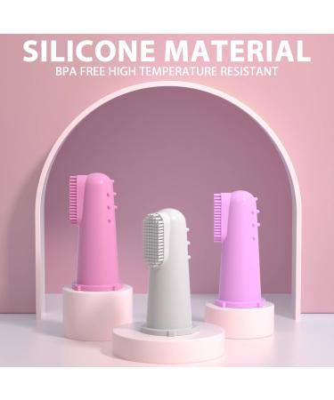Silicone Finger Toothbrush for Toddlers and Baby Teething Massager - Gentle Oral Hygiene Training - 3 Pack (Girls) - Buy Online on GoSupps.com