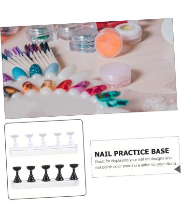 Housoutil Nail Art Holder Base 2 Sets Nail Holder Display Stand Manicure Acrylic Nail Art Stand 2.4X1.4X1.4CM Assorted Color 1 - Buy Online on GoSupps.com