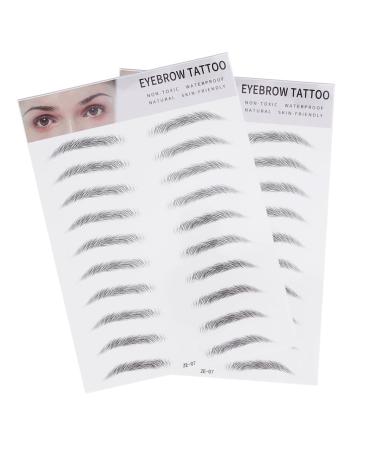 DOITOOL 2pcs 3d Eyebrow Stickers 3d Stickers Eyebrow Stencils Bionic Imitation Eyebrow Water Proof 6d Tool