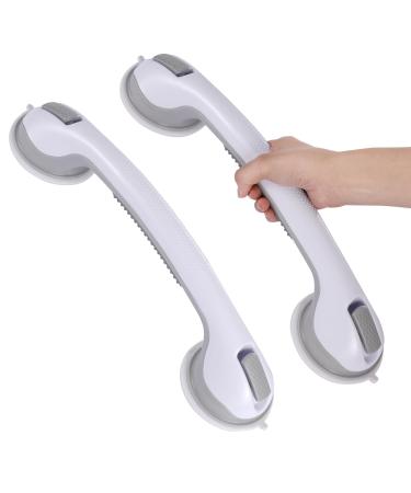 HOMEE Shower Grab Bar 2 Pack Grab Bars for bathtubs and Showers 16 inch Bathroom Shower Grab Bar Removable Safe Suction Shower Handle for Senior Handicap Injury kid and Pregnant Women
