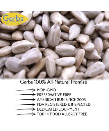 GERBS Raw Sunflower Seed Kernels No Shell 2 lbs - Top 14 Allergy Free Superfood Snack, Non GMO, Vegan, Keto, Kosher - Resealable Bag Packed with Healthy Benefits - Buy Online on GoSupps.com