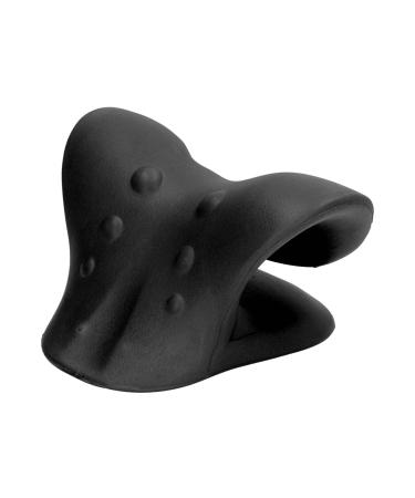 Neck Shoulder Relaxer Cervical Traction Device Arch Shaped Support Muscle Relaxing Ergonomic for Daily Use (Black)