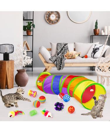 32 PCS Cat Toys Set - Interactive Variety Kitten Toys with Catnip, Feather Teaser, Crinkle Balls, and More - Buy Online on GoSupps.com