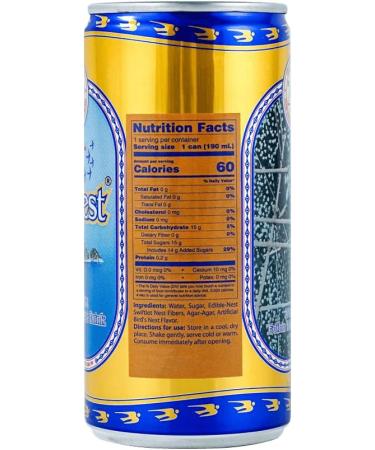 Khanh Hoa Sanest - Natural Edible Bird's Nest Drink Beverage - Vietnamese Traditional Drink - Refreshing Healthy Protein Nutritional Drink - 190 ml Each can (Pack 6) - Buy Online on GoSupps.com