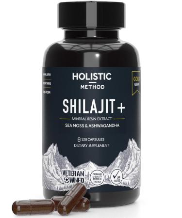 Pure Himalayan Shilajit for Men and Women - 120 Shilajit Resin Capsules with Sea Moss Ashwagandha Rhodiola and Ginko Biloba - Promotes Energy Boost & Immune Support (120 Count) 120 Count (Pack of 1)