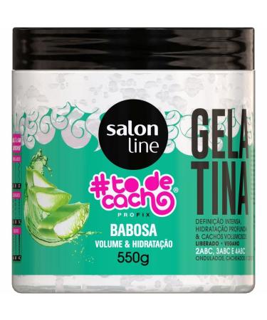 Salon Line - Linha Tratamento (#ToDeCacho) - Gelatina Babosa Volumao e Hidratacao 550 Gr - (Treatment (#IHaveCurls) Collection - Aloe Vera Volume and Moisturizing Gelatin Net 19.4 Oz)
