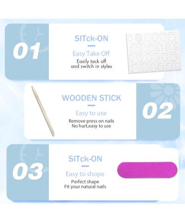 Blue Press On Nails - Short Square Fake Nails | 24pcs Glossy Acrylic Glue-On Short Nails for Women - Thick & Reusable - Buy Online on GoSupps.com