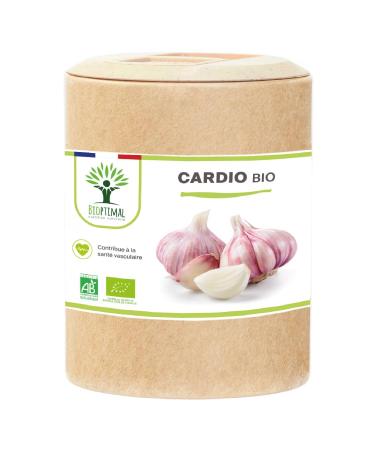 Cardio Bio - Bioptimal - Compl ment alimentaire - 4 plantes pour la Tension et la Circulation du Sang - Ail Aub pine Olivier Reine des Pr s - Fabriqu en France - Certifi par Ecocert - 200 g lules 200 unit (Lot de 1)