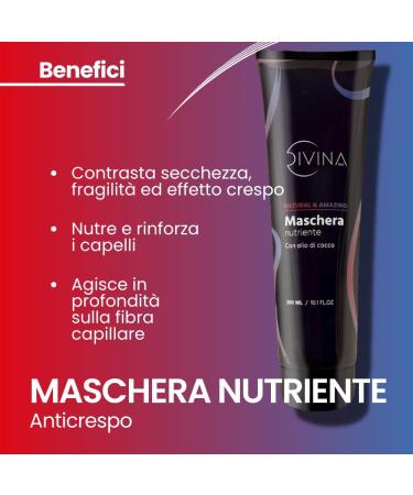 DIVINE BLACK DIVINA BLK Nourishing mask with coconut oil for wavy curly super curly and afro hair natural & Amazing from DIVINA BLK 300 ml - Buy Online on GoSupps.com