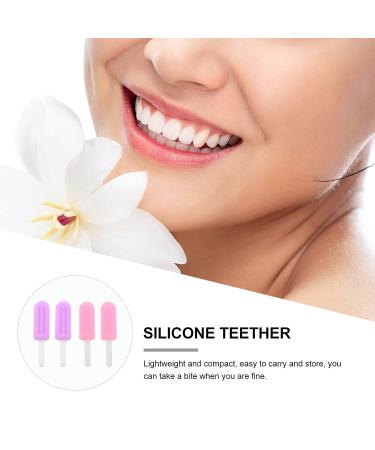 Healifty Aligner Chewies 6 Pcs - Popsicle-shaped Silicone Aligner Chompers Mouth Care Tool (Peach & Taro) - 2 Each - Buy Online on GoSupps.com