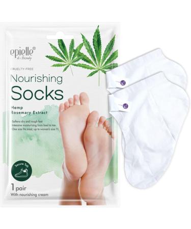 Epielle Nourishing Foot Masks - Hemp + Rosemary Extract (6pk) | Vegan & Cruelty-Free | Deep Moisturizing Socks | Beauty & Skincare Gifts | Stocking Stuffers - Buy Online on GoSupps.com