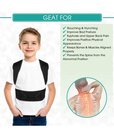 Kids & Teens Posture Corrector | Adjustable Upper Back Brace with Shoulder Pads for Kyphosis & Humpback Correction - Buy Online on GoSupps.com