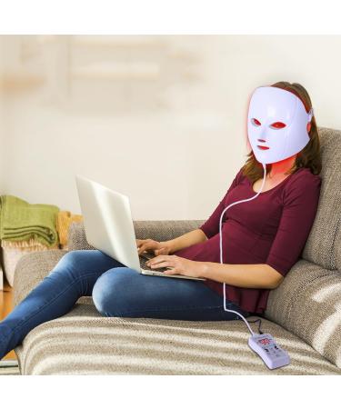 LED Face Light Therapy Mask - Red Blue Light Anti-Aging & Anti-Acne Treatment with Comfortable Silicone Eye Goggles - International Shipping Available - Buy Online on GoSupps.com