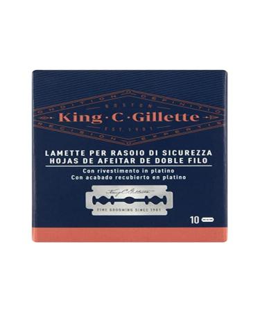 Gillette King C. 10 Blades for Safety Razor Replacement 10 pieces
