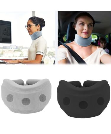 Minzhi 2-Piece Neck Bandage & Pain Relief Set | Adjustable Socket Break | Comfort & Support for Men & Women (Gray + Black) - Buy Online on GoSupps.com