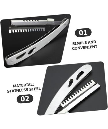 Minkissy Stainless Steel Razor Holder - Durable Hairdresser & Beard Razor Stand for Straight Blade & Knife - Buy Online on GoSupps.com