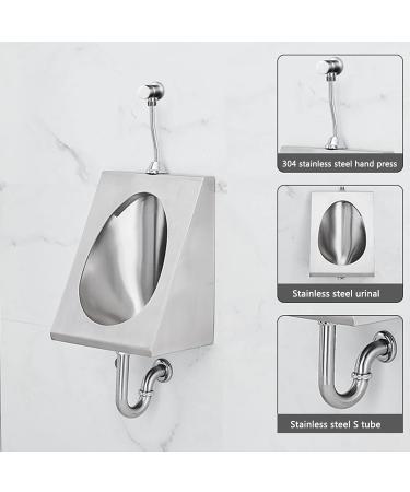 304 Stainless Steel urinals Induction Wall-Mounted Drainage Public Toilet urinals Square Wall-Mounted Men's urinals Bathroom Accessories for Homes Hotels Schools - Buy Online on GoSupps.com