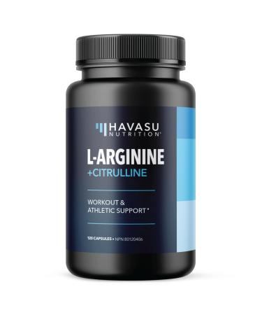 L-Arginine & L-Citrulline Supplement | Stamina Endurance Workout & Performance Support for Men | 295 mg L Arginine + L Citrulline 130 mg | 120 Nitric Oxide Pills | Vegan Third-Party Tested 120 count (Pack of 1)