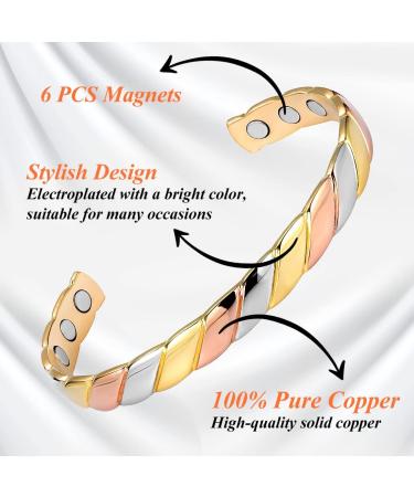 Vicmag Copper Magnetic Bracelet for Women Men - Adjustable Size - Ultra Strength Magnets - 99.9% Solid Pure Copper - Gift Box Included - Buy Online on GoSupps.com