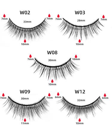 Reusable Self-Adhesive False Eyelashes No Glue Lashes Eyelashes Easy To Put On Handmade False Eyelashes for Women and Girls 2 Pairs (W09) - Buy Online on GoSupps.com