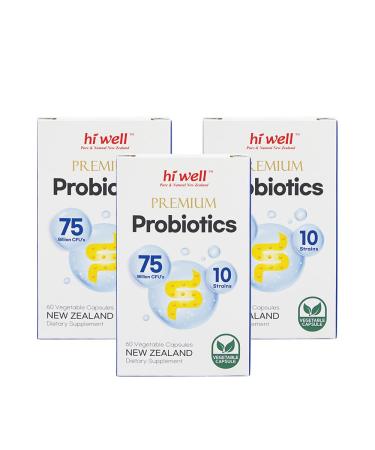(Pack of 3) Hi Well Premium Probiotics 60Vegetarian Capsules