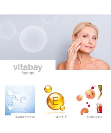Vitabay Femme - Hyaluronic Acid Mousse 50ml - Anti-aging face cream for women with triple hyaluronic complex Vitamin E Grape seed oil - Wrinkle filler and skin hydration - Buy Online on GoSupps.com
