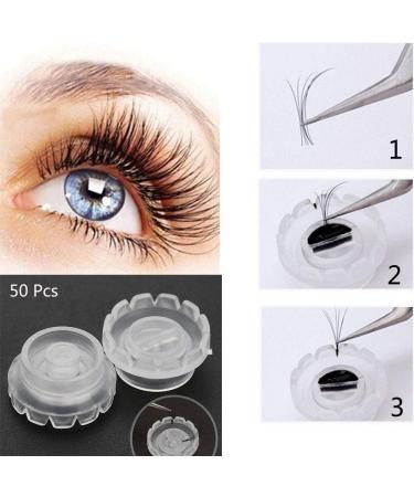 50Pcs Disposable Eyelash Glue Holder False Eyelashes Adhesive Stand Quick Blossom Cup Eye Lash Extension Tools - Buy Online on GoSupps.com