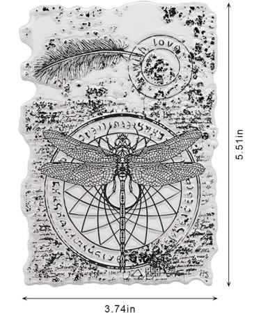 Dragonfly and Feathers Love Words Clear Stamps | Silicone Transparent Seal for Card Making and Scrapbooking - Buy Online on GoSupps.com