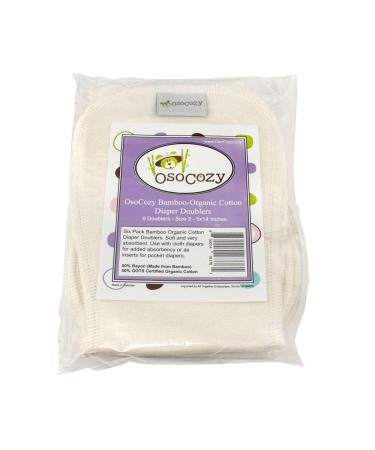 OsoCozy Bamboo-Organic Cotton Blend Contoured Cloth Diaper Inserts 6 Pack - Size 2 (5x14 inches) - Baby 10-35 lbs, 6-Layered Hourglass Shaped Inserts - Buy Online on GoSupps.com