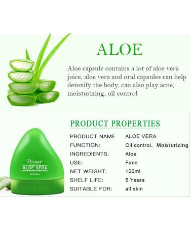 DISAAR Beauty 99% Aloe Vera Soothing Moisturizing Face Cream After Sun Repair Oil Control Acne 100ml/3.38fl.oz - Buy Online on GoSupps.com