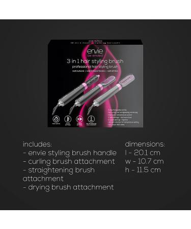 Envie Beauty 3-in-1 Hair Curler, Straightener & Dryer | Adjustable Combs & Heat Settings - Black - Buy Online on GoSupps.com