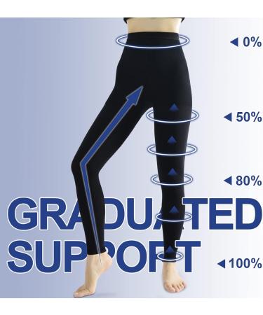 beister Medical Compression Pantyhose 20-30mmHg Support Tights - Footless, Waist High, Opaque - Men & Women - Varicose Veins, Edema, Flight - Black S - Buy Online on GoSupps.com