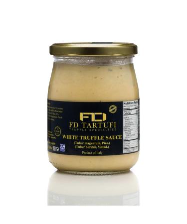 FD TARTUFI White Truffle Sauce 500g (17.63oz) - Gourmet Sauce | Condiments | Made in Italy | non gmo | Cheese | Milk | Cream | White Truffles