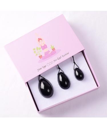 Natural Black Obsidian Yoni Jade Egg - Kegel Fitness Equipment for Muscle Toning & Tightening | Large Size - Buy Online on GoSupps.com