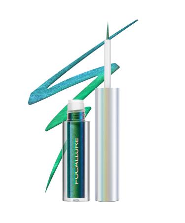 FOCALLURE Chameleon Liquid Eyeliner Intense Color Shifting Eyeliner Pen Metallic Multi-Reflective Finish Waterproof Smudge-proof Ultra-Fine Tip AQUA BABY 03 AQUA BABY
