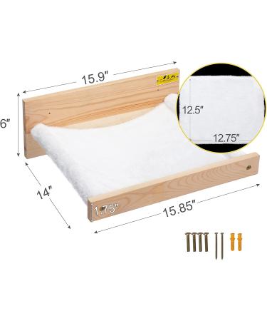 COZIWOW Wall Mounted Cat Hammock Bed - Sturdy Kitty Shelf for Sleeping & Playing | Premium Kitten Furniture - Holds up to 22 lbs | White Flannel - Buy Online on GoSupps.com