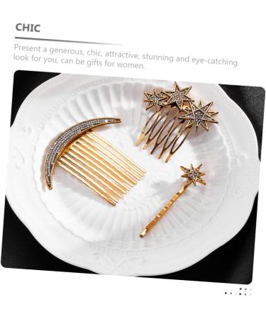 MAGICLULU 1 Set Star Moon Hairpin Bridal Hair Comb Hair Accessories Hair Barrettes Metal Bridesmaids Headpiece Hair Clip Hair Jewelry Hair Pin Star Hairpins Hair Side Comb Clip Hair Decor - Buy Online on GoSupps.com