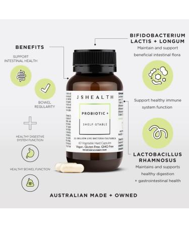JSHealth Vitamins Gut Health and Immunity Formula | Probiotics for Women and Men | Shelf Stable Probiotic Supplement for Digestive Health and Immune Support (60) - Buy Online on GoSupps.com