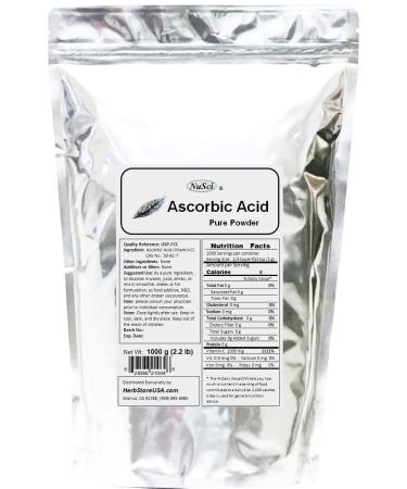 NuSci Ascorbic Acid Nutrition Pure Powder 1000g 2.2Lb