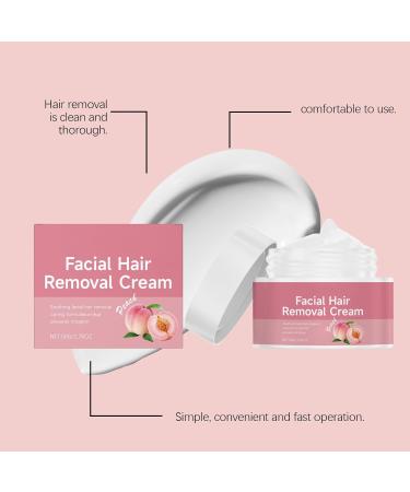 JASUBAI Delicate Facial Hair Removal Cream for Women and Men Upper Lip and Chin Fast Action for Smooth Skin with Peach Extracts Moisturizing and Nourishing (2PCS) - Buy Online on GoSupps.com