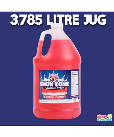 ZippySweets - Cotton Candy Flavour Snow Cone Syrup 1 Gallon with Complimentary Pump - Shaved Ice Syrup Makes Up to 128 Shaved Ice Treats - Perfect for Parties and Summer Fun - Buy Online on GoSupps.com