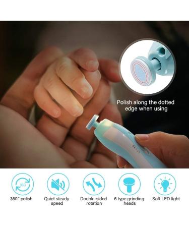RIGHTWELL Electric Baby Nail Clipper with LED Light - Safe & Quiet Trimmer for Newborns to Kids - Buy Online on GoSupps.com