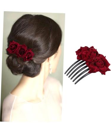DOITOOL 1pc Barrettes for Flower Comb Bride Hair Clip Womens Floral Flower Hair Accessories Pearl Hair Pin Flower Clips for Hair Wedding Flower Combs Flowers Veil Miss - Buy Online on GoSupps.com