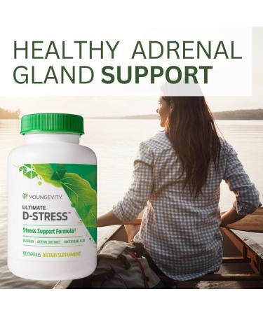 Youngevity Ultimate D-Stress Natural Stress Relief Supplement with Magnesium Valerian Root Extract and B Vitamins Supports Adrenal Health and Nervous System 120 Capsules (Pack of 1) - Buy Online on GoSupps.com