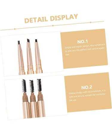 POPETPOP 3pcs Double Ended Eyebrow Pencil Eyebrow Pen Black Colored Pencils Brow Pencil Brown Rose - Buy Online on GoSupps.com