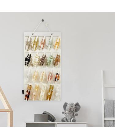 AZURAOKEY Women Claw Clip Holder Felt Hair Clips Display Rack Wall-mounted Hair Jewelry Hanging Holder Large-capacity Claw Clip Display for Teen Girls (Without Claw Clips) White - Buy Online on GoSupps.com