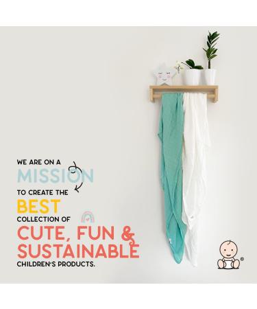Little Giggles Co. 2-Pack Large Bamboo Muslin Cloths - 120x120cm - Baby Receiving Blankets in White & Turquoise - Newborn Swaddle Wrap & Essentials - Buy Online on GoSupps.com