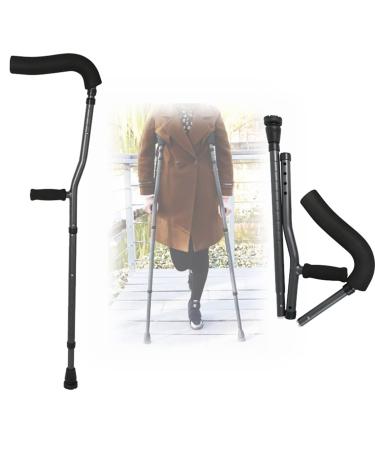 Folding Underarm Crutches Adults 9-level Height Adjustable Aluminum Crutches Portable Walking Crutches Suitable for Height: 145-180cm/4' 7''-5' 9'' (Color : Black Size : 1 count) anniversary Lucky Black 1 count