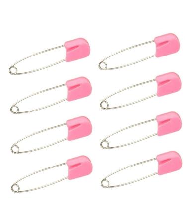 AEXGE Plastic Head Baby Safety Pin Diaper Pins 1.5inch Cloth Nappy Safety Pins,Pack of 100 (Pink)