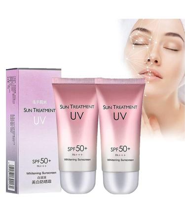 Sunscreen Cream UV Isolation Spf50+, Sunscreen Protector for Face and Body, Sunscreen Isolation Cream, Sunscreen 60g (2pcs)